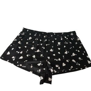 PINK Victoria's Secret Black Shorts with White Heart Print